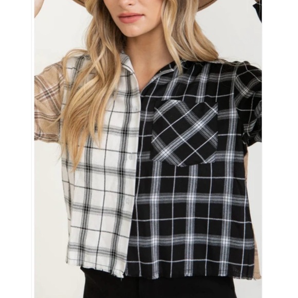 Fate Multi Block Cropped Flannel - Picture 7 of 12